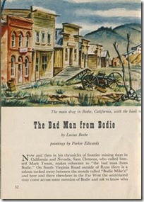 The Bad Man from Bodie - by Lucius Beebe - paintings by Parker Edwards