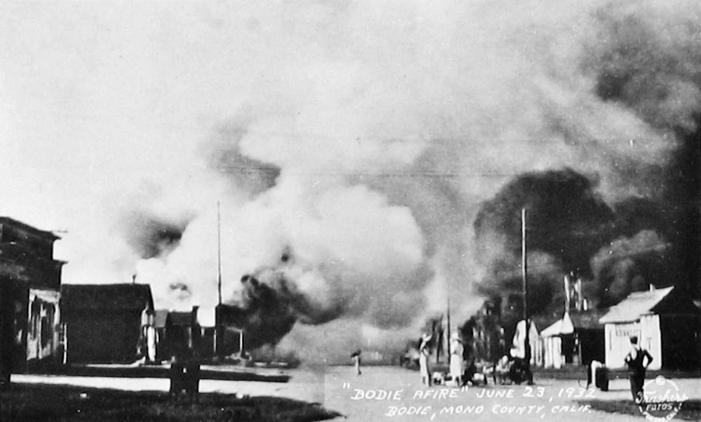 "Bodie afire" - June 23, 1932 - Bodie, Mono County, Calif. | Bodie.com